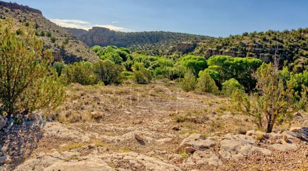 A trail called the Stair Step Trail that leads down to the riparian forest of the Verde River in the Upper Verde River Wildlife Area near Paulden AZ.
