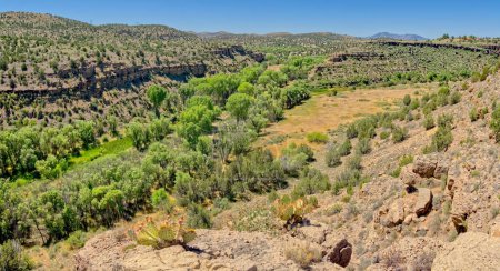 View of the Verde River and Granite Creek confluence point in the Upper Verde River Canyon near Paulden AZ.