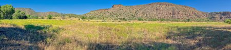 Panorama of the old Stewart Ranch in the Upper Verde River Wildlife Area near Paulden AZ. Area is open to the public.