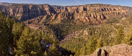 Panorama of Oak Creek Canyon north of Sedona AZ from the end of the Telephone Trail.