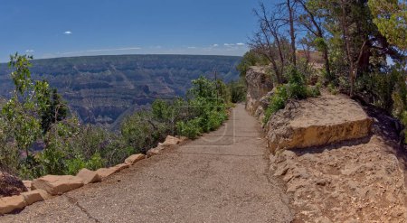 Paved path to Bright Angel Point on the North Rim of the Grand Canyon Arizona.