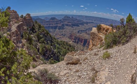 View from the south side of Bright Angel Point at Grand Canyon North Rim Arizona.