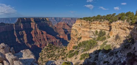 Wotan's Throne on the left, viewed from the Walhalla Cliffs on the right, near Cape Royal on the North Rim of Grand Canyon Arizona.