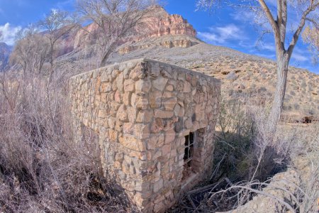 Ruinen aus den frühen Tagen des Grand Canyon Arizona am Bright Angel Trail nördlich der Havasupai Gardens im Garden Creek Canyon.