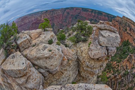 A rock island off the cliffs of Grandview Point at Grand Canyon South Rim Arizona.