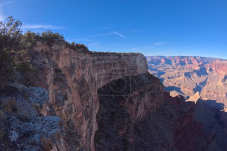 The sheer cliff wall on the east side of Pima Point at Grand Canyon Arizona.