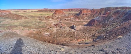 Panorama of Chinde Valley below Chinde Point in Petrified Forest National Park Arizona. puzzle 710604024