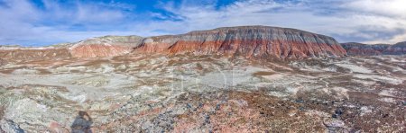 View of the salty bentonite hills on the north side of the Blue Forest in Petrified Forest National Park Arizona.