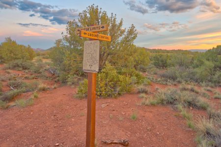 The junction of the Outer Limits Trail and the Ground Control Trail on the west side of Cockscomb Butte in Sedona Arizona.