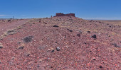 The historic Agate House on a hill in Petrified Forest National Park Arizona. magic mug #711087270