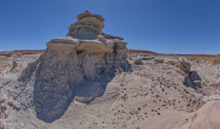 Foto de Formación esculpida de viento al oeste de Hamilili Point en el Parque Nacional Bosque Petrificado Arizona. - Imagen libre de derechos