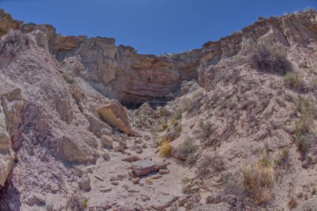 Foto de Una cascada seca al oeste de Hamilili Point en el Parque Nacional Bosque Petrificado Arizona. - Imagen libre de derechos