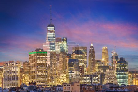 Photo for New York, New York cityscape in Lower Manhattan at twilight. - Royalty Free Image