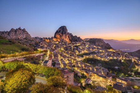 Photo for Caltabellota, Sicily, Italy historic town in Sicily at dusk. - Royalty Free Image