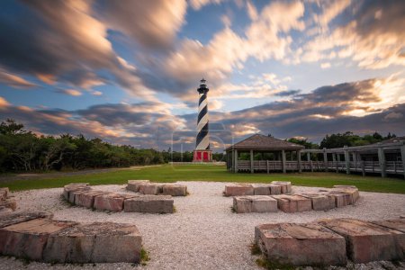Photo for Cape Hatteras Lighthouse in the Outer Banks of North Carolina, USA at dusk. - Royalty Free Image