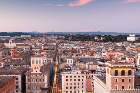 Photo for Rome, Italy rooftop cityscape at dusk. - Royalty Free Image