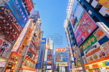 Photo for TOKYO, JAPAN - AUGUST 1, 2015: The Akihabara electronics district is a shopping area for video games, anime, manga, and computer goods. - Royalty Free Image