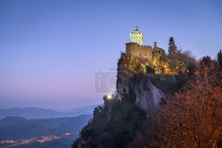 Photo for The Republic of San Marino with the second tower at dawn. - Royalty Free Image
