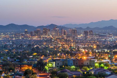 Photo for Phoenix, Arizona, USA downtown cityscape at dusk. - Royalty Free Image