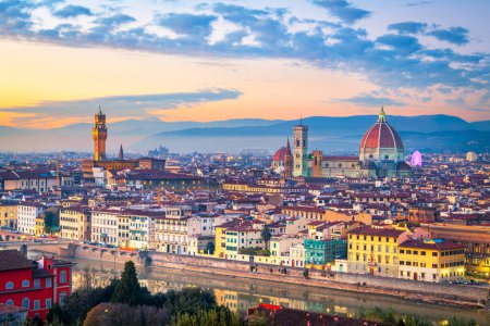 Photo for Florence, Italy historic town skyline at dusk. - Royalty Free Image