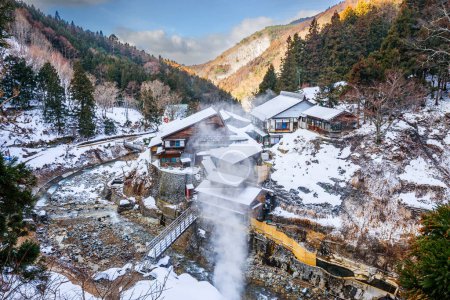Foto de Nagano, valle de Japón en Yudanaka y parque de monos de nieve
. - Imagen libre de derechos