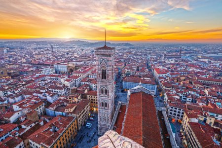 Photo for Giottos Bell Tower in Florence, Italy from above at dusk. - Royalty Free Image
