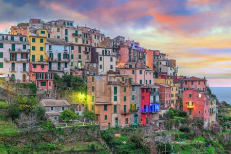 Photo for Corniglia, Italy in the Cinque Terre Region at dusk. - Royalty Free Image