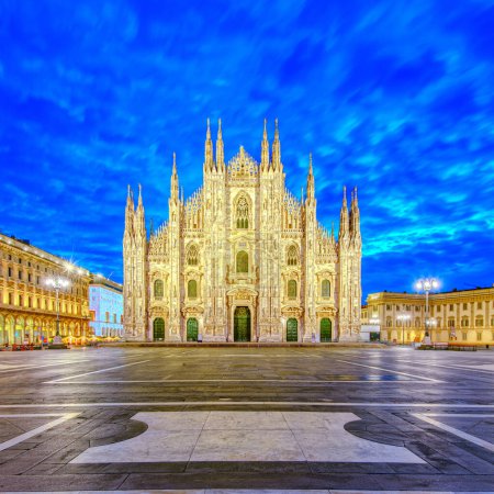 Photo for Milan, Italy at the Milan Duomo during blue hour. - Royalty Free Image