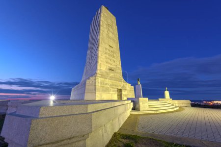 Photo for KILL DEVIL HILLS, NORTH CAROLINA - MAY 5, 2023: The Wrights Brothers National Memorial at sunset. - Royalty Free Image