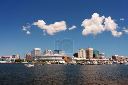 Photo for Norfolk, Virginia, USA downtown skyline on the Elizabeth River. - Royalty Free Image