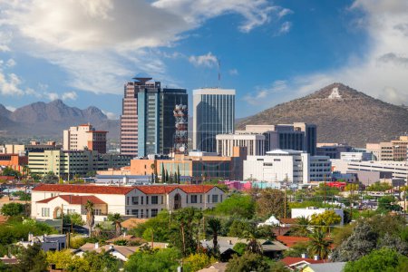 Photo for Tucson, Arizona, USA downtown city skyline in the afternoon. - Royalty Free Image