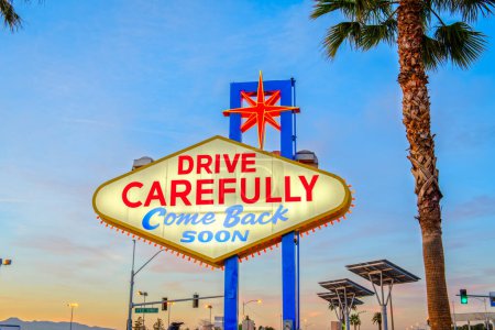Photo for Las Vegas, Nevada, USA at the back of the Welcome to Las Vegas Sign reminding you to drive carefully and come back soon. - Royalty Free Image
