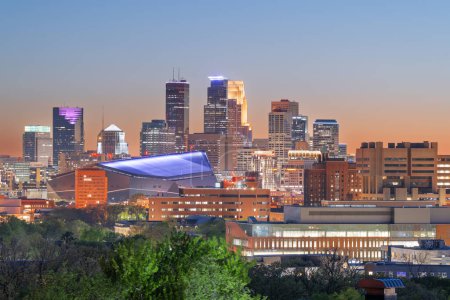 Photo for Minneapolis, Minnesota, USA downtown city skyline at dusk. - Royalty Free Image