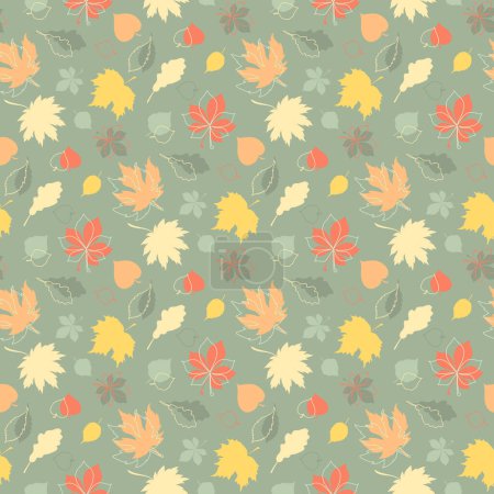 vector patrón sin costura con hojas de otoño
