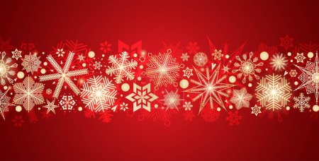 Festive Christmas background design. Different types of snowflakes. Vector