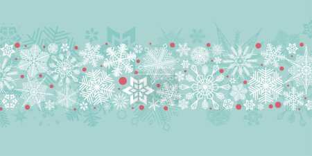 Navidad festiva fondo de diseño. Diferentes tipos de copos de nieve retro. Vector