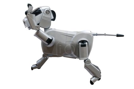 Téléchargez les photos : Un chien robot isolé sur whte - en image libre de droit