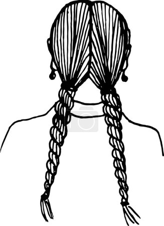 Foto de Chica peinado mano dibujado ilustración - Imagen libre de derechos