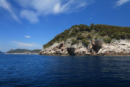 Téléchargez les photos : Falaises de l'île de Kolocep en Croatie. L'un des archipels des îles Elaphiti. - en image libre de droit
