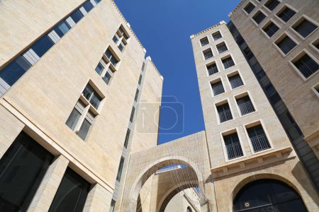 Photo for JERUSALEM, ISRAEL - OCTOBER 28, 2022: Buildings of redeveloped area at Alrov Mamilla Avenue shopping area in Jerusalem. - Royalty Free Image