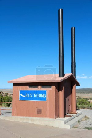 Photo for Highway rest stop in the U.S. Public restrooms. - Royalty Free Image