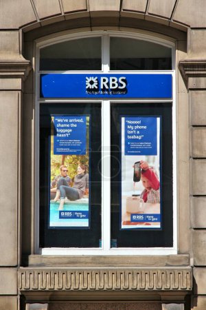 Photo for LIVERPOOL, UK - APRIL 20, 2013: Exterior view of RBS Royal Bank of Scotland branch in Liverpool, UK. RBS is part of NatWest Group. - Royalty Free Image