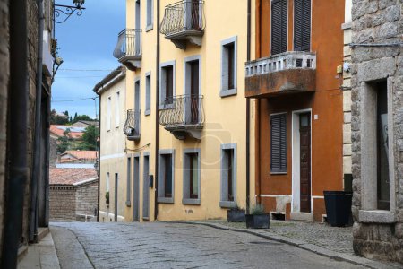 Photo for Aggius small town in Sardinia, Italy. Italian town street. - Royalty Free Image