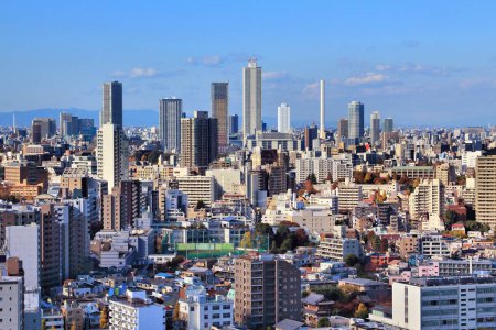 Téléchargez les photos : Vue sur la ville de Tokyo avec le quartier de Koishikawa (quartier Bunkyo) et l'horizon d'Ikebukuro (quartier Toshima). Tokyo, Japon. - en image libre de droit
