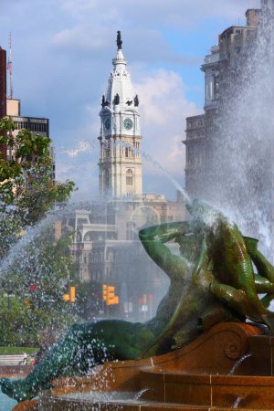 Photo for Philadelphia City Hall seen from Logan Circle. United States landmark architecture. - Royalty Free Image