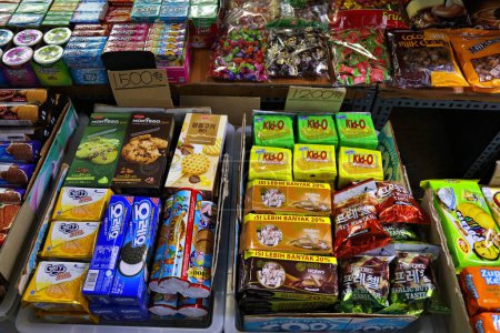 Photo for SEOUL, SOUTH KOREA - APRIL 6, 2023: Cookies and other sweets choice in a grocery store in Seoul, South Korea. - Royalty Free Image
