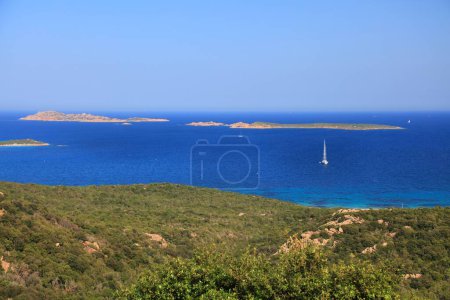 Photo for Coast landscape in Sardinia island, Italy. Soffi and Mortorio uninhabited islands. - Royalty Free Image