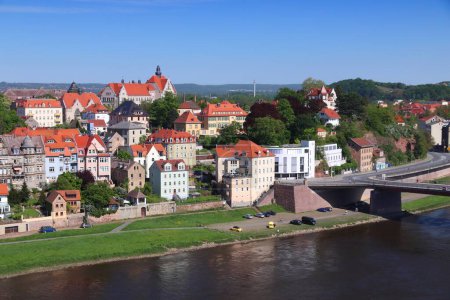 Meissen town in Germany (Free State of Saxony). Meissen residential area townscape.