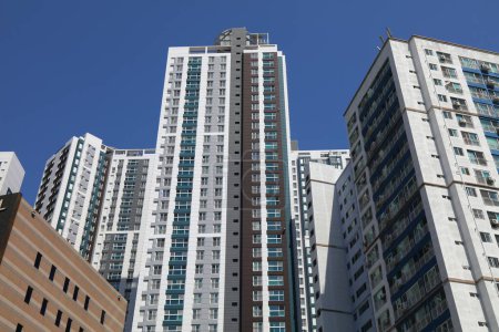High density residential architecture in Sasang-gu district in Busan. Big apartment buildings.