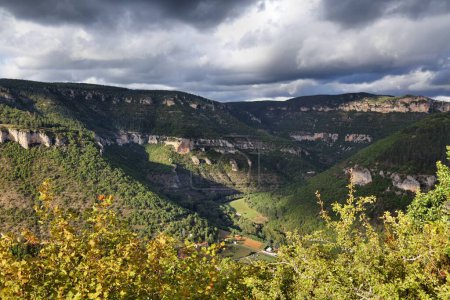 Causse du Larzac plateau calcaire en France. L'une des Grandes Causses, plateaux classés au patrimoine mondial de l'UNESCO.